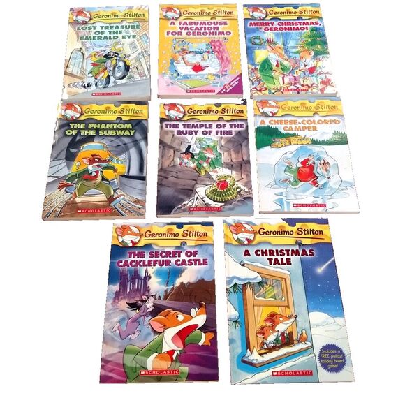 GERONIMO STILTON Book Lot of 8 Mouse Adventures Vacation Cheese Camper Christmas - Picture 1 of 15